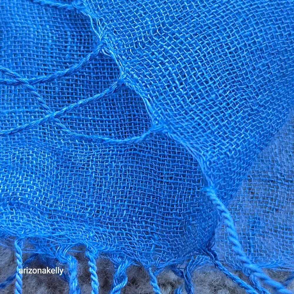 NWOT Linen Scarf Blue Fraas - Picture 5 of 6